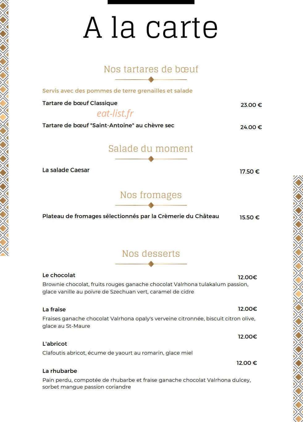 La Cour des saveurs — carte page 2