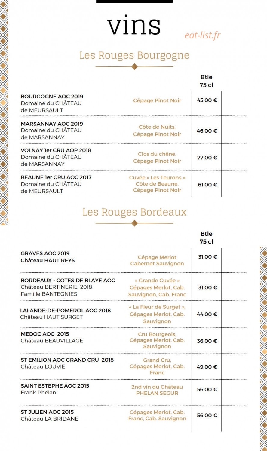 La Cour des saveurs — carte page 20