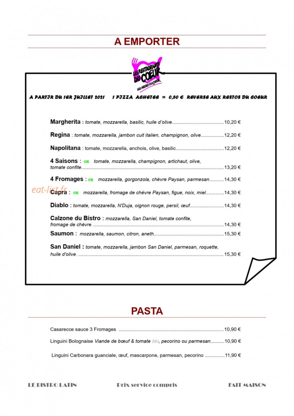 Le Bistro Latin — carte page 4