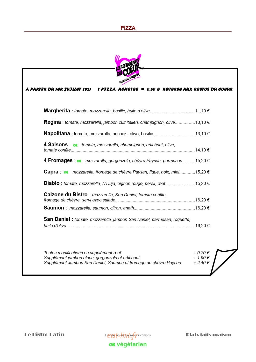 Le Bistro Latin — carte page 2