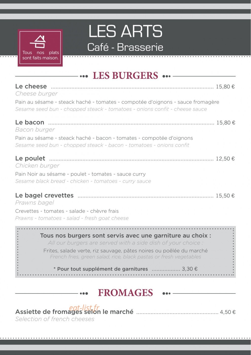 Le Café des Arts — carte page 2