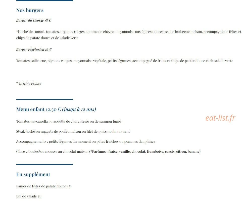 Le George — carte page 4
