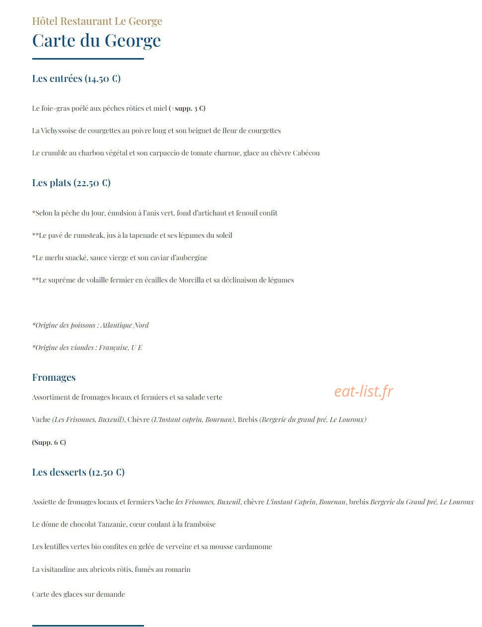 Le George — carte page 2