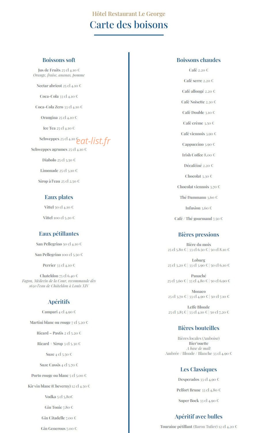 Le George — carte page 5