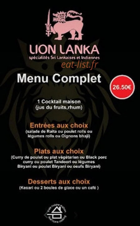 Lion Lanka — carte page 1
