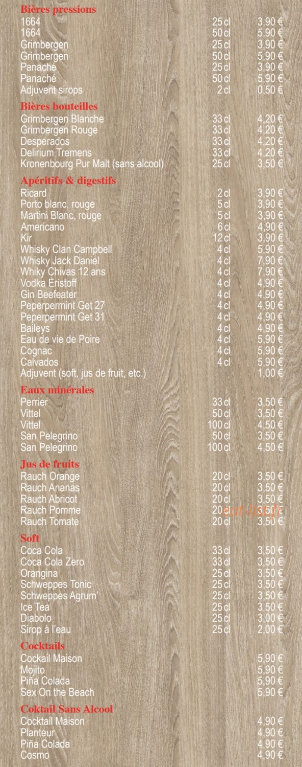 Chalet du Steak — carte page 2