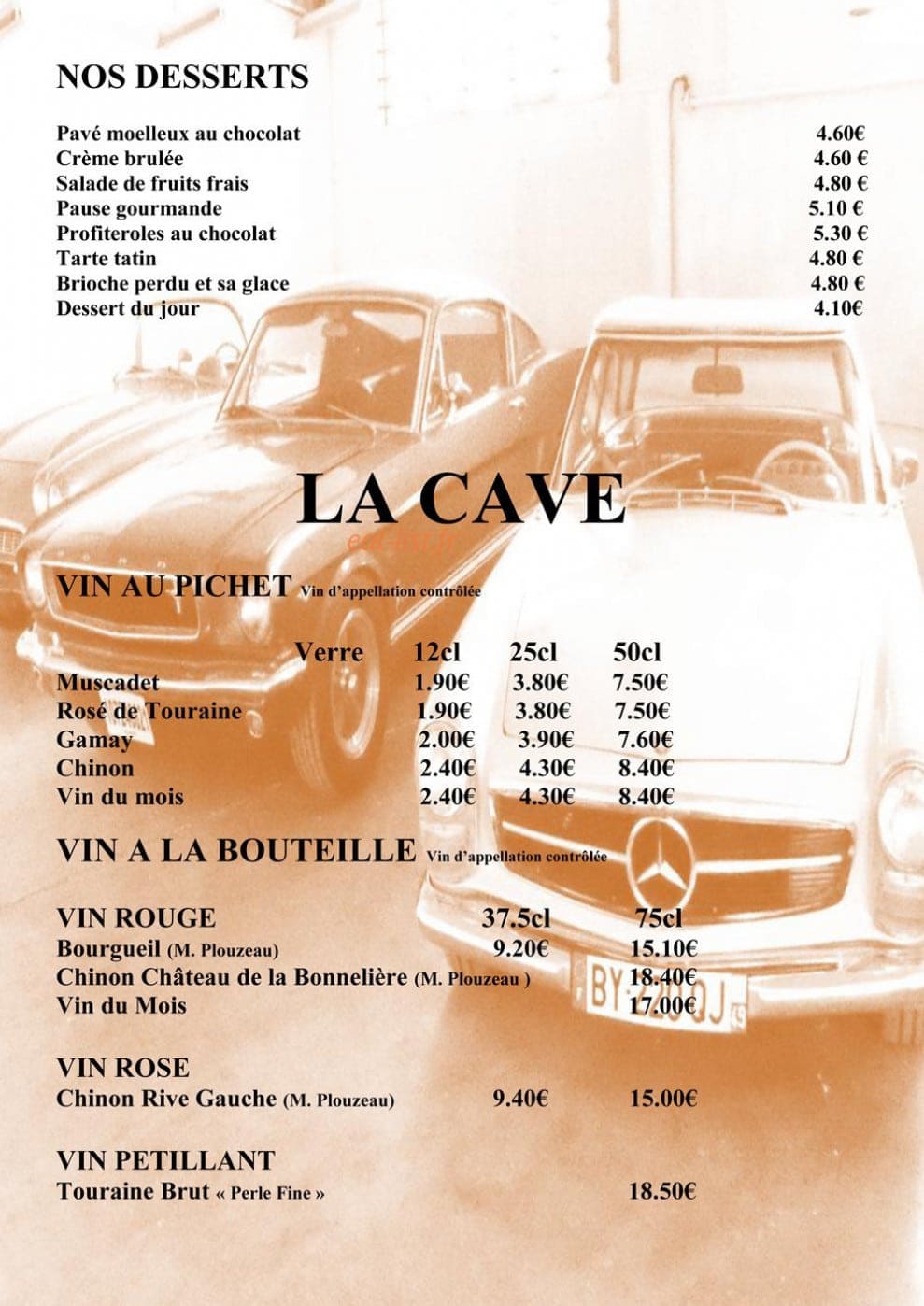 Restaurant l'Imprévu — carte page 3