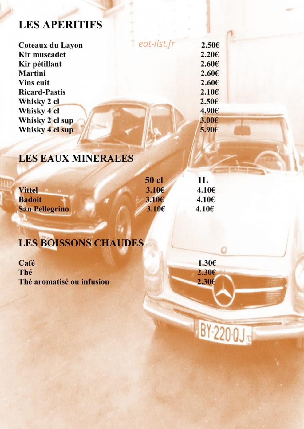 Restaurant l'Imprévu — carte page 6