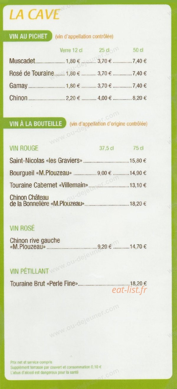Restaurant l'Imprévu — carte page 5