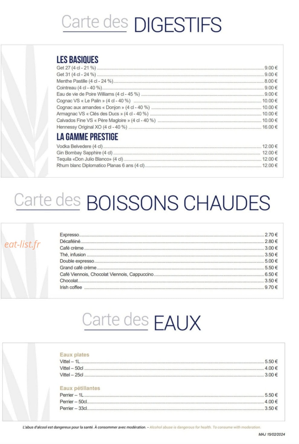 Restaurant Ailleurs — carte page 4