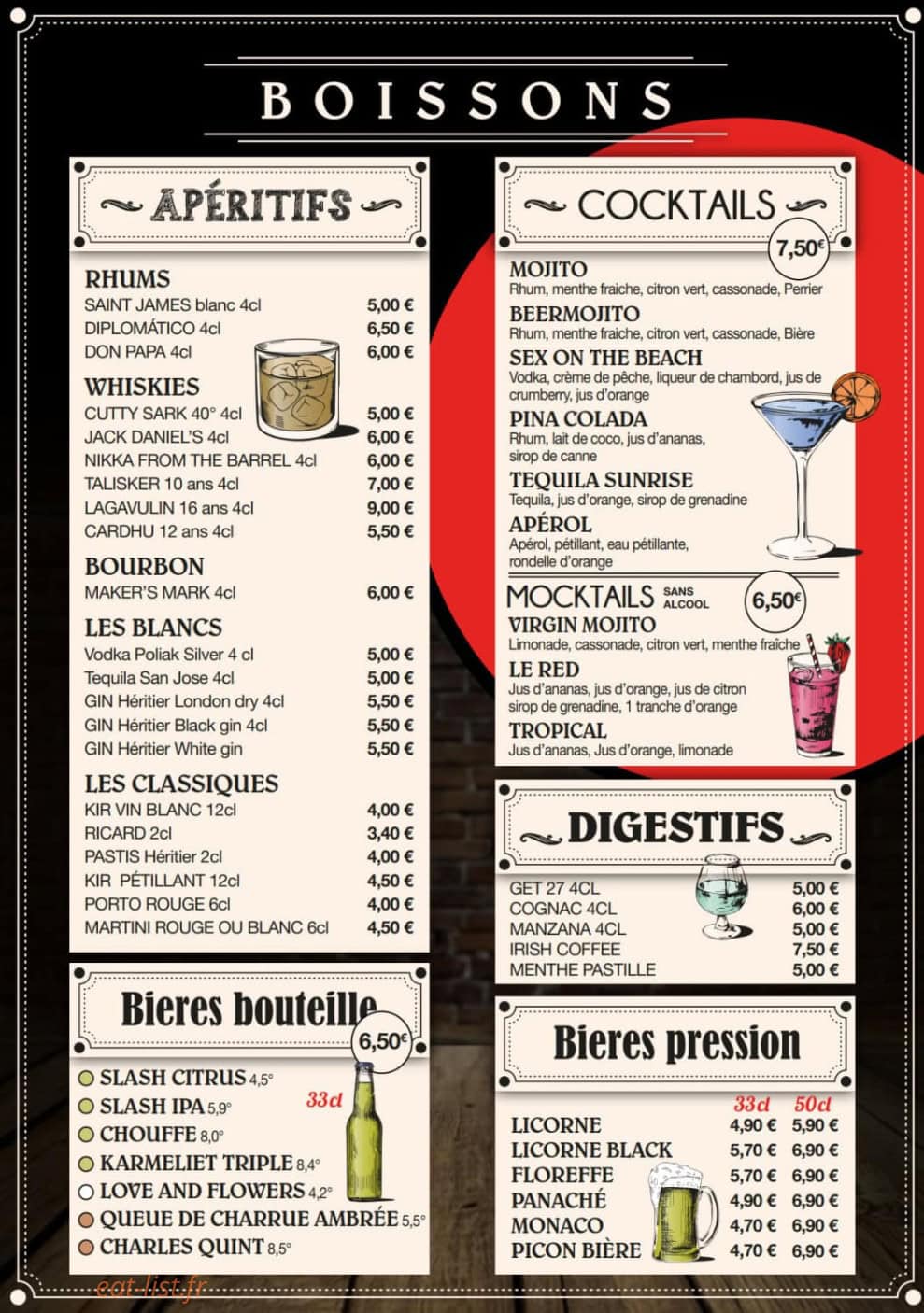 The Old School Tavern — carte page 5