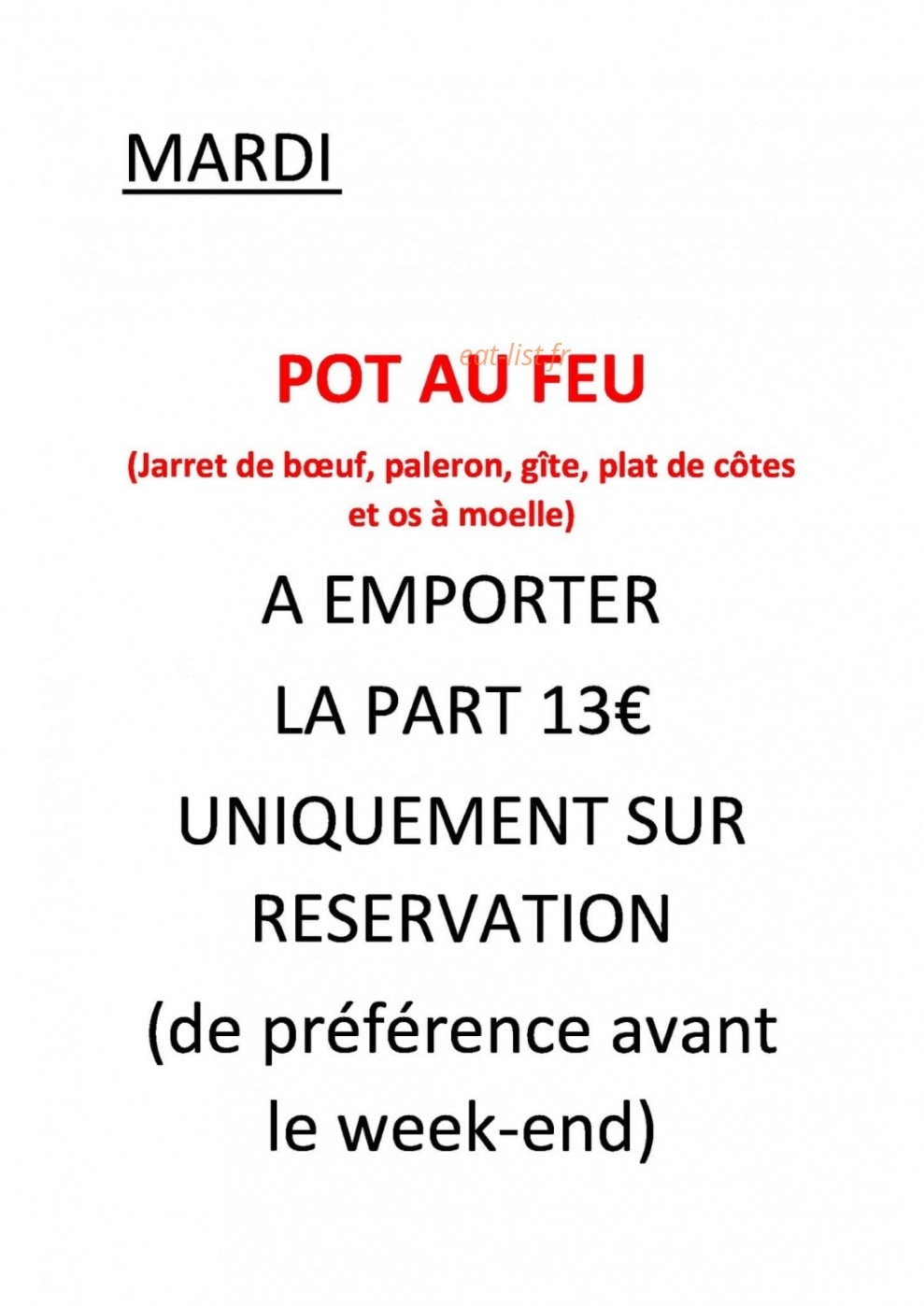 Bistrot Loco — carte page 1