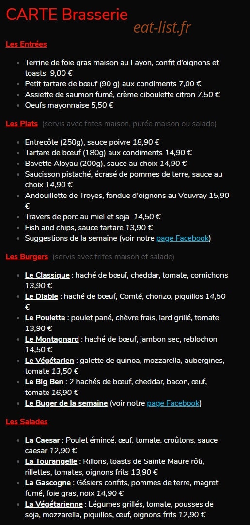 Les Z'Artisans — carte page 1
