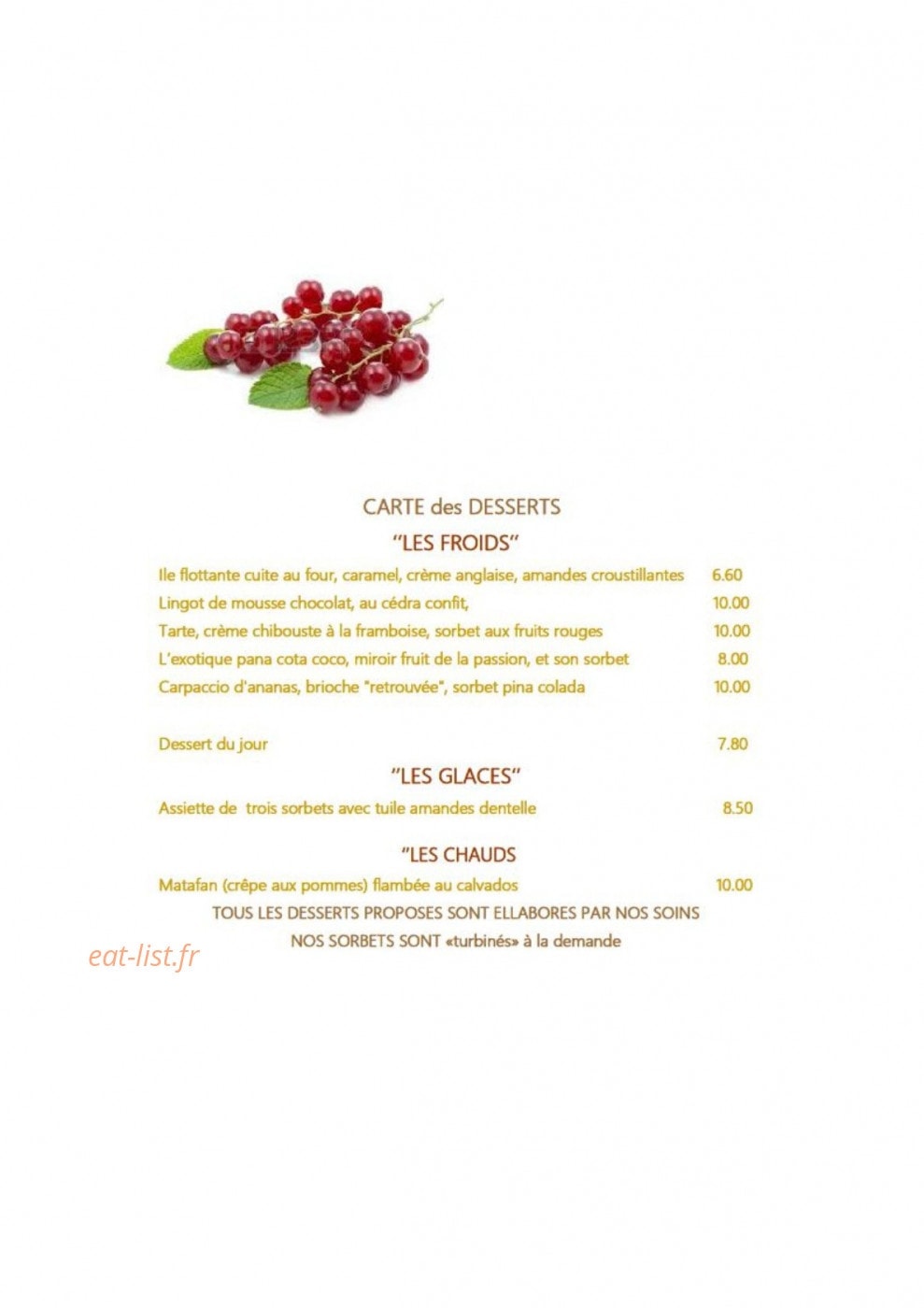 La Ciboulette — carte page 8