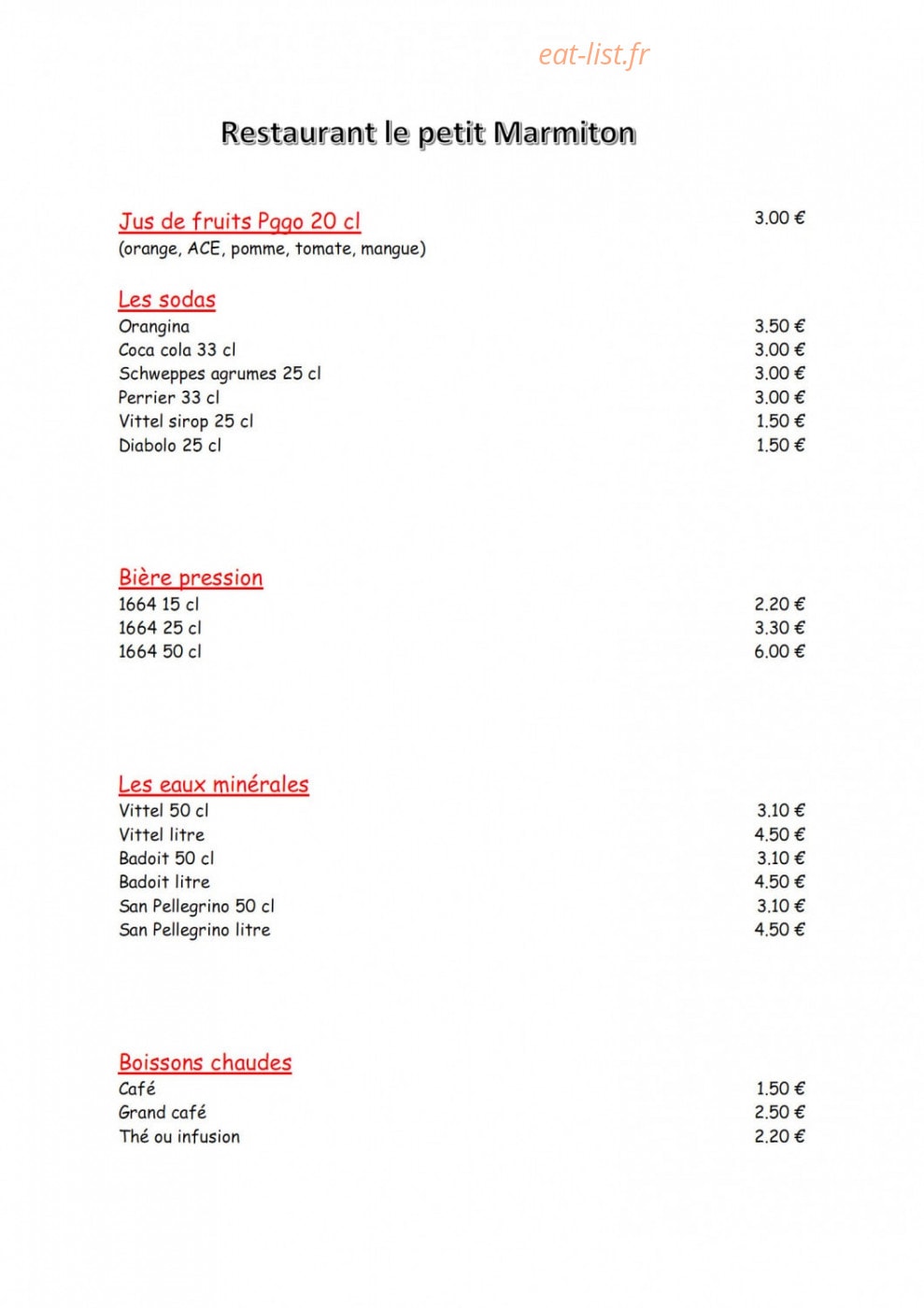 Le Petit Marmiton — carte page 4