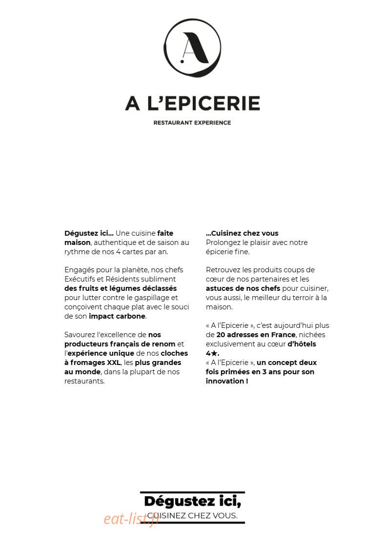 A l'Epicerie — carte page 2
