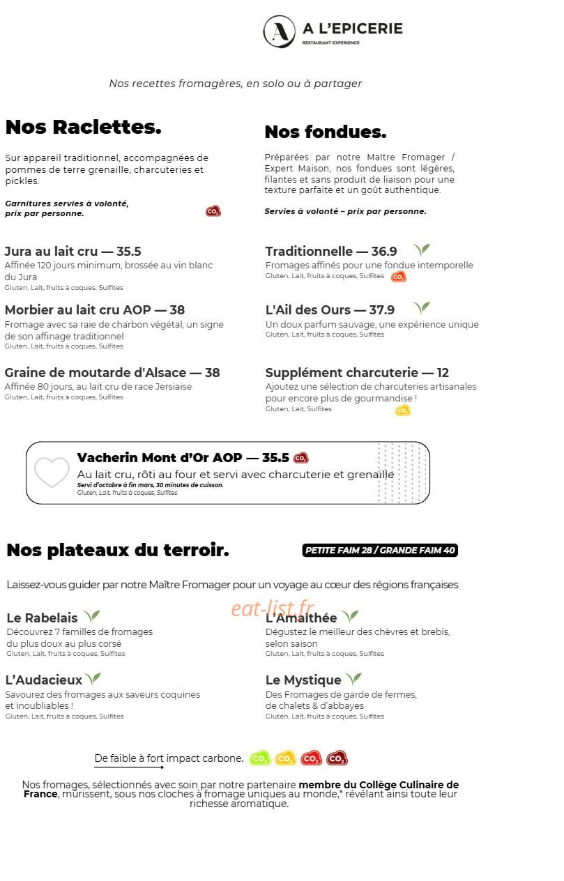 A l'Epicerie — carte page 5