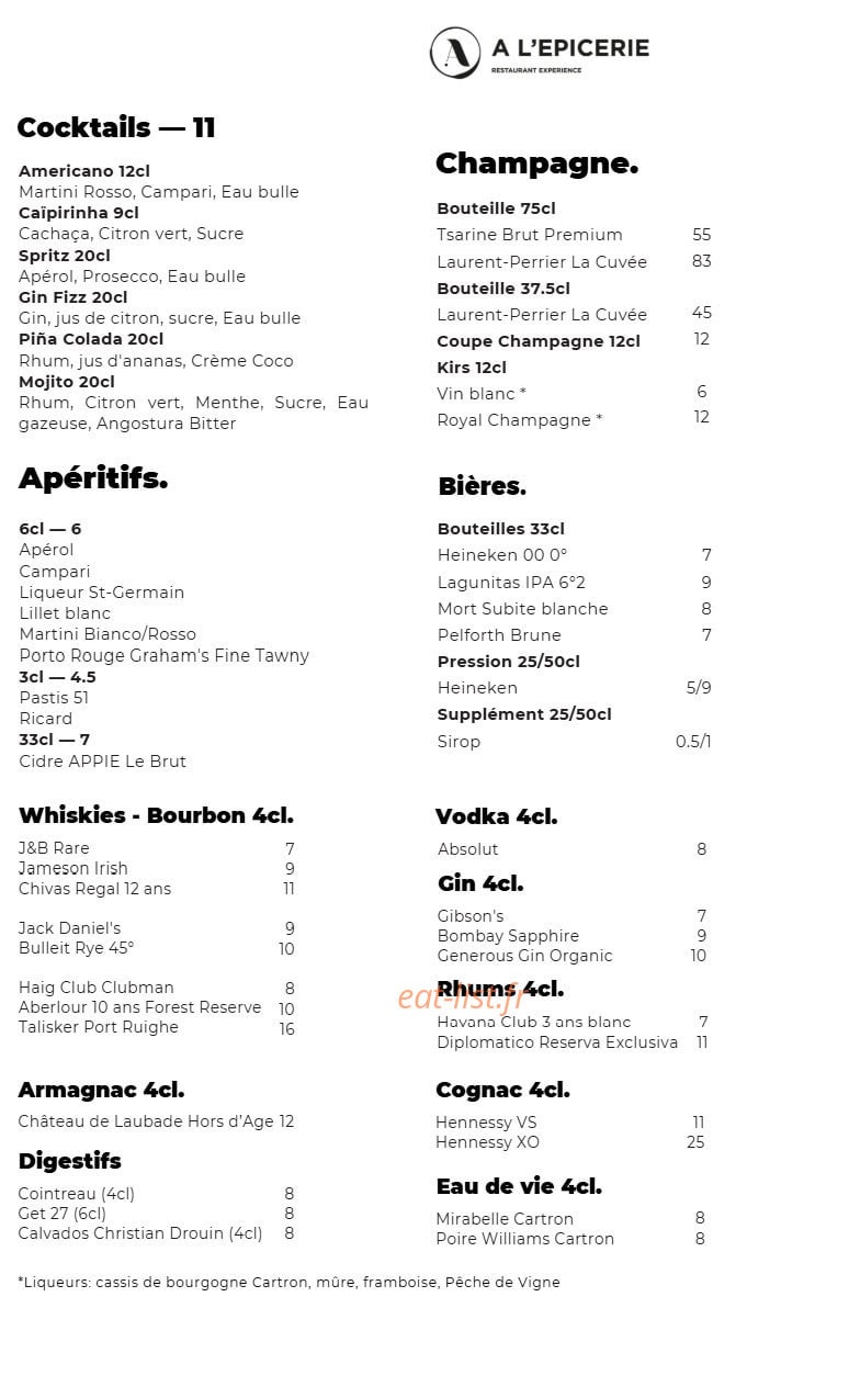 A l'Epicerie — carte page 7