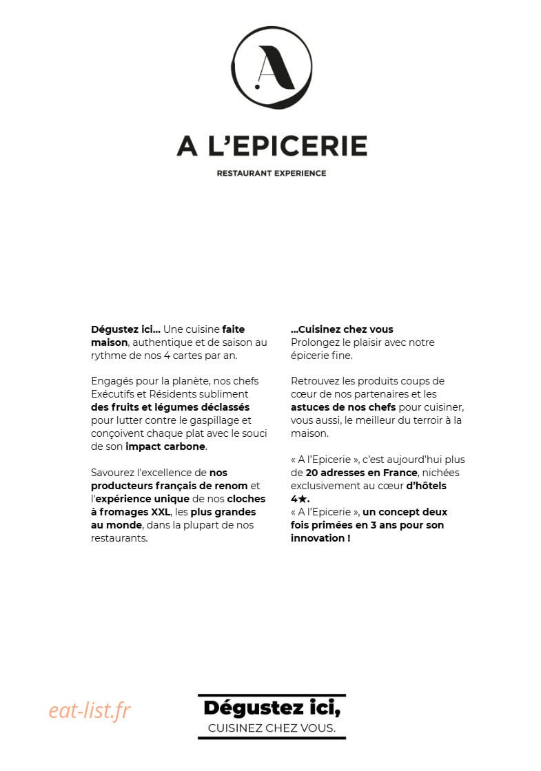 A l'Epicerie — carte page 2