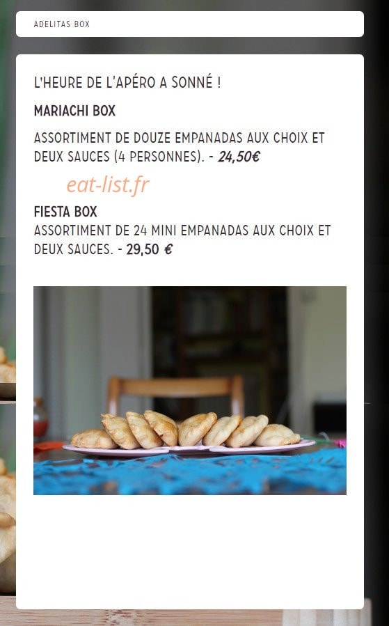 Adelitas Empanadas — carte page 3