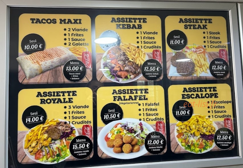 Anatolia Kebab — carte page 1