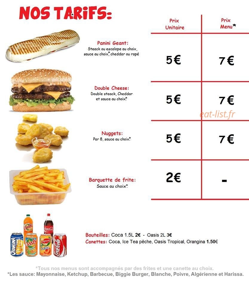 Appetit de Nuit — carte page 1
