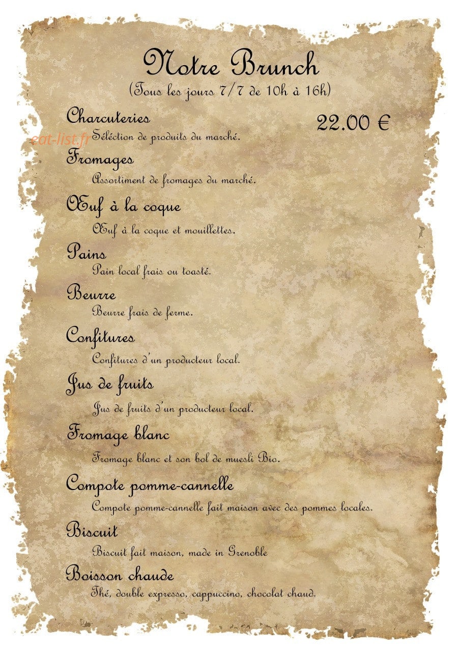 Au Barathé — carte page 1