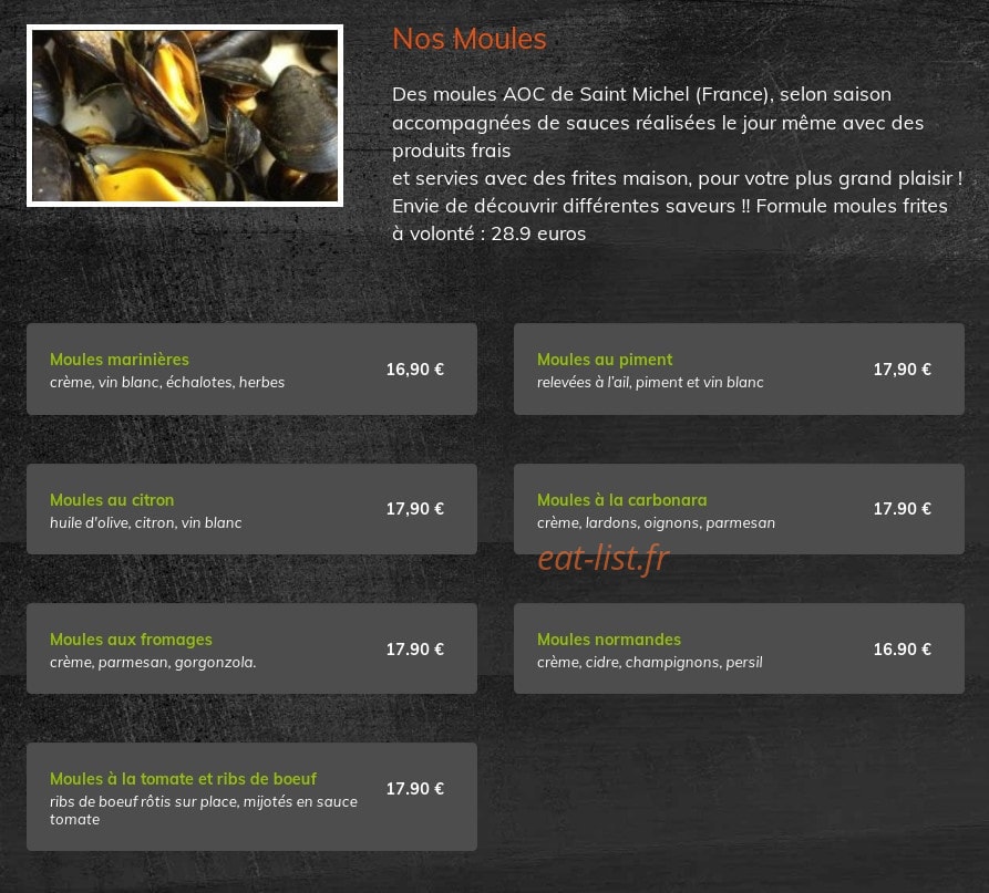 Au Bon Moment — carte page 2