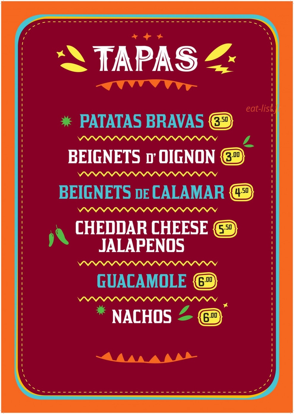 Au Taco Tac — carte page 1