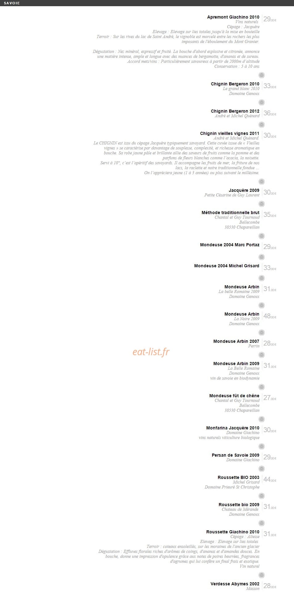 Auberge Napoleon — carte page 10