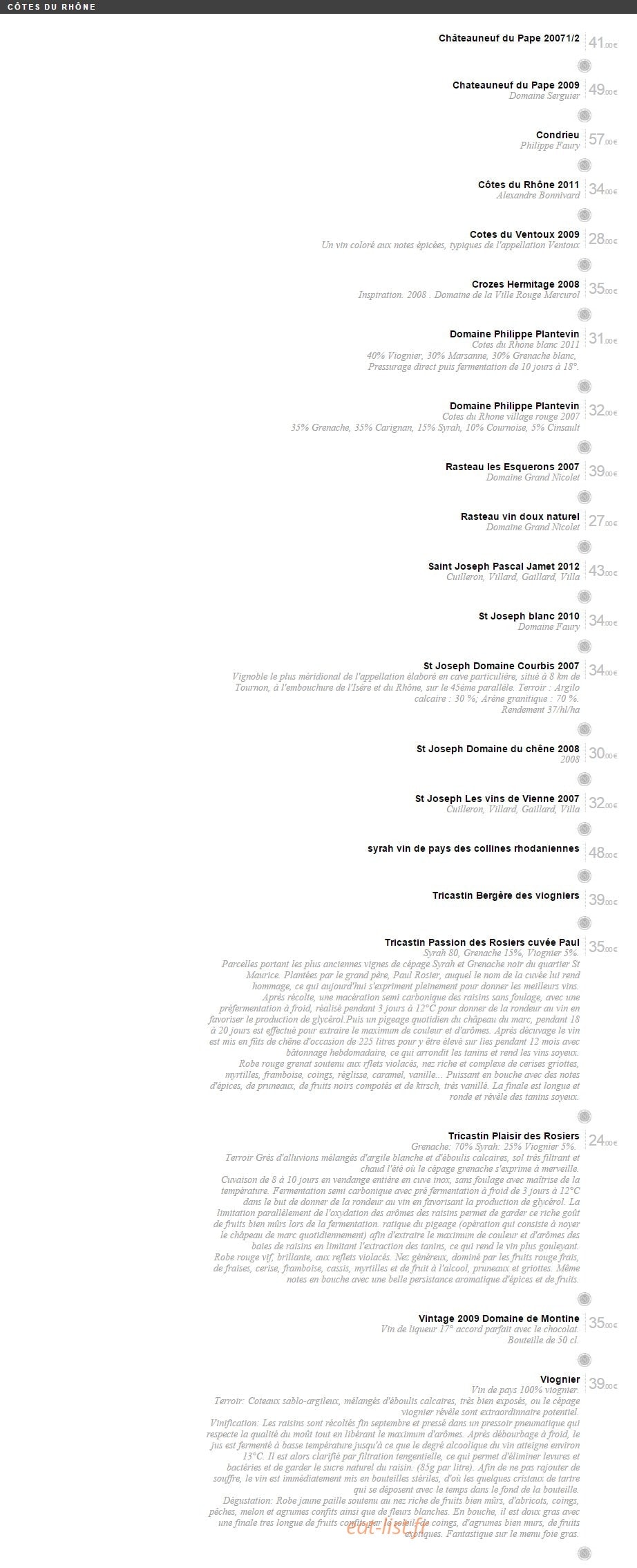 Auberge Napoleon — carte page 7