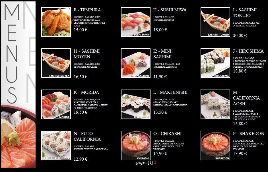 Ayako Sushi — carte page 19