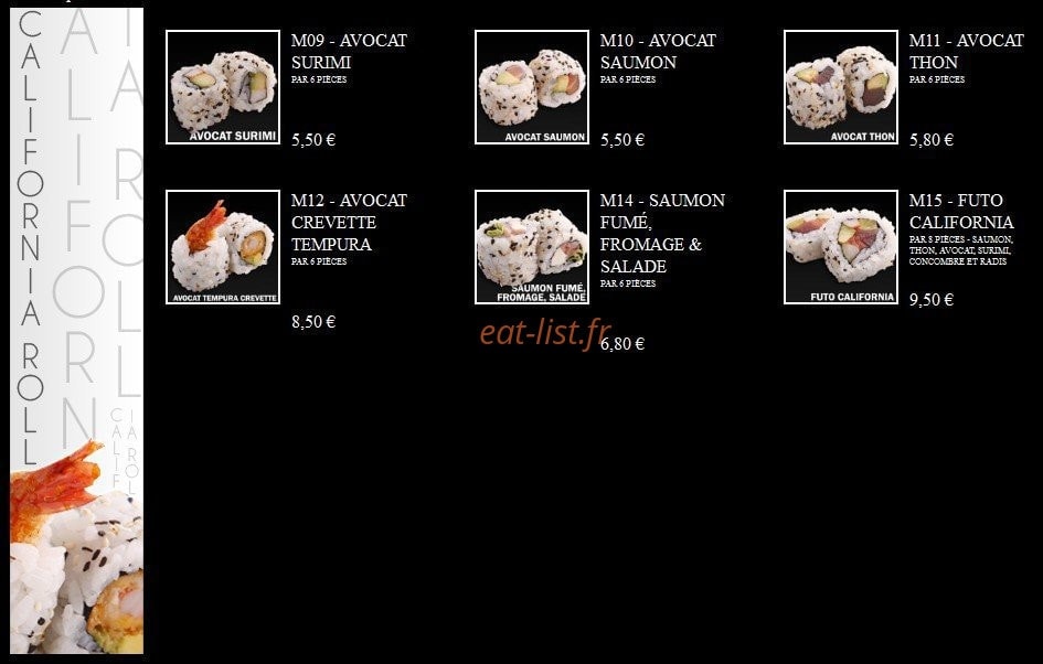 Ayako Sushi — carte page 3