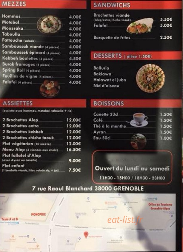 Barbecue d'Alep — carte page 2
