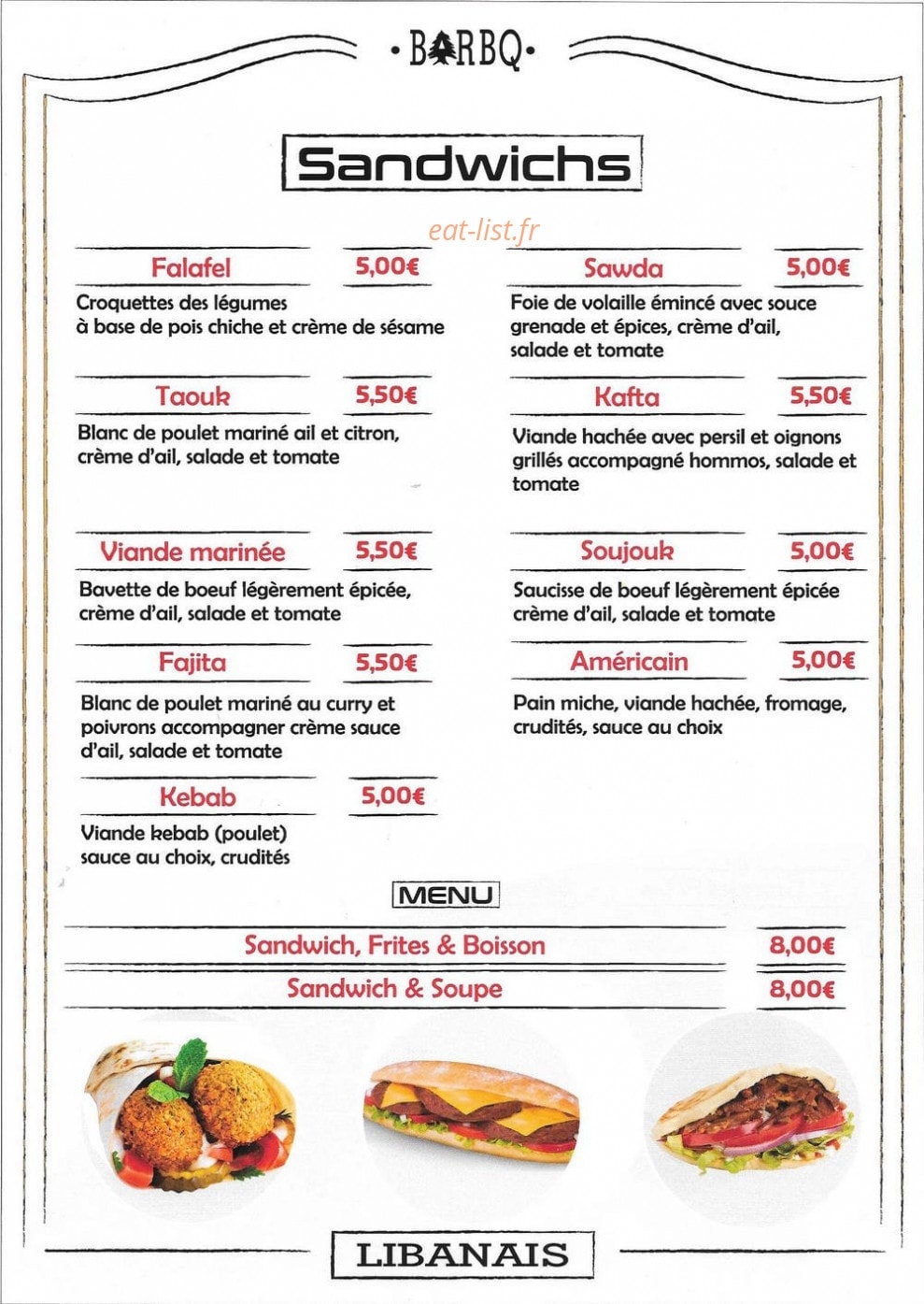 BARBQ libanais — carte page 4