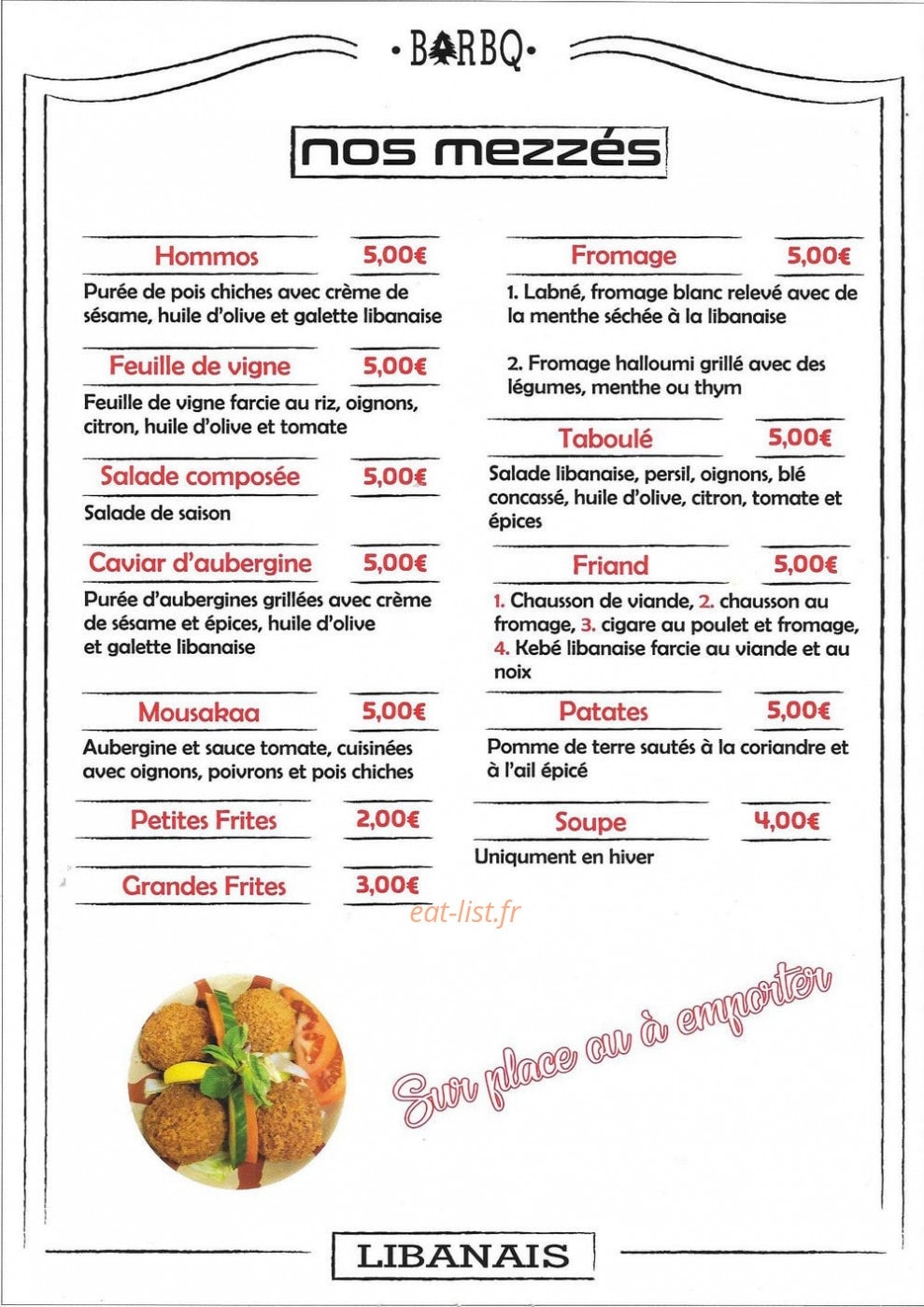 BARBQ libanais — carte page 3