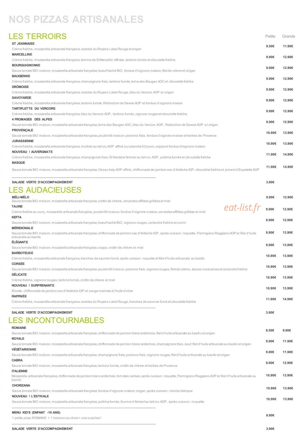 Basilic & Co — carte page 1