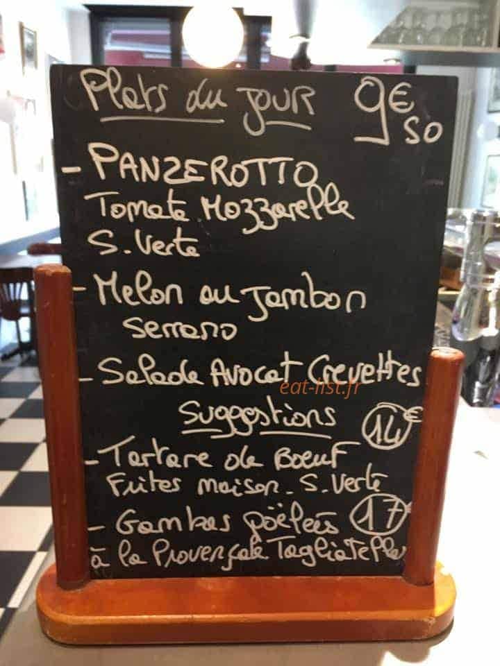 Bistrot 40 — carte page 1