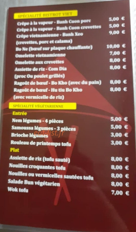 Bistrot Viet — carte page 4