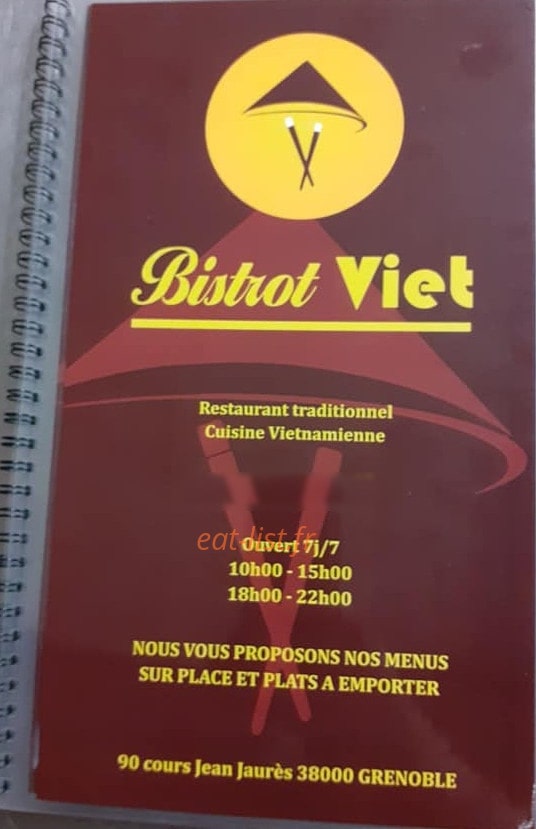 Bistrot Viet — carte page 1