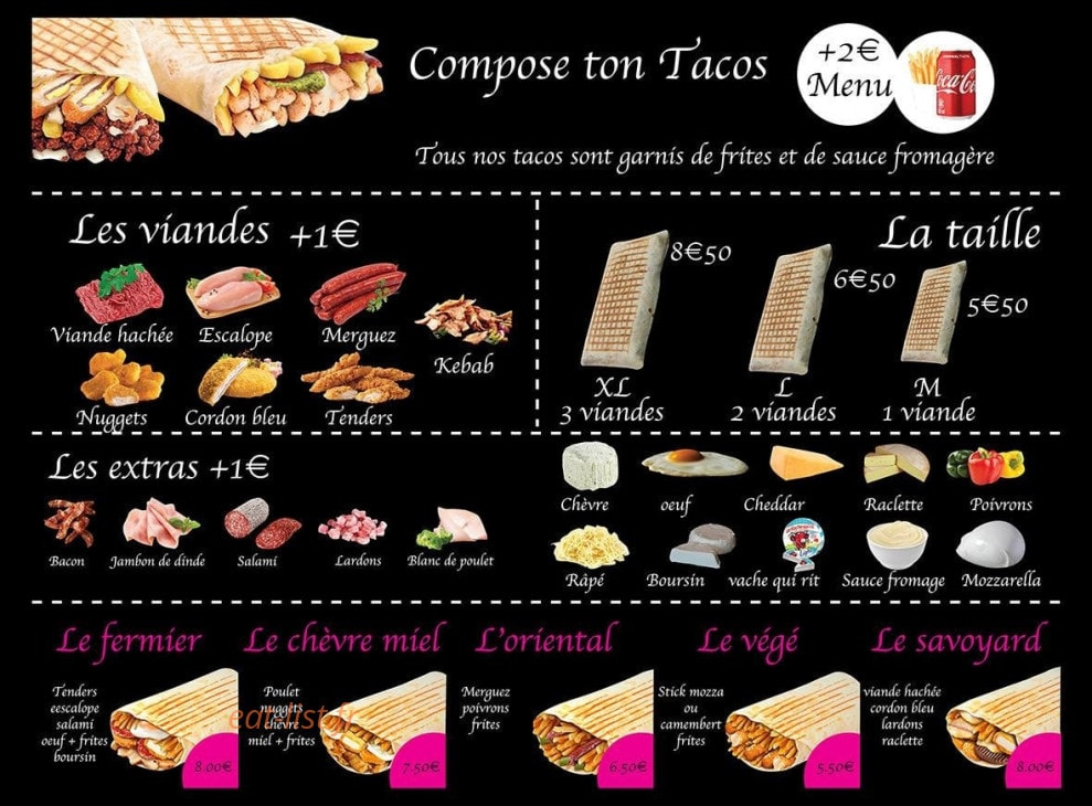 Bogota Food — carte page 1