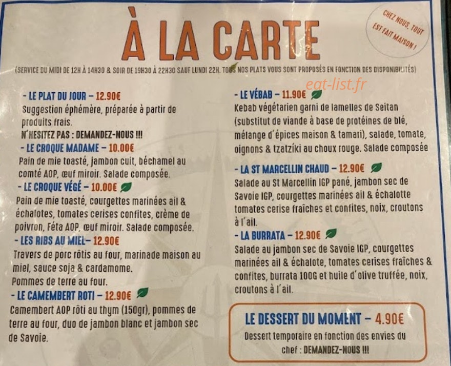 Brasserie Neptune — carte page 1