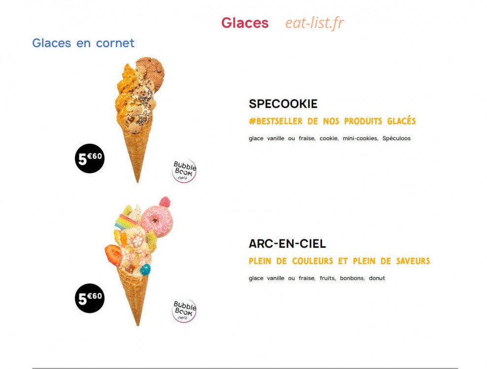 Bubble Boom Café — carte page 20