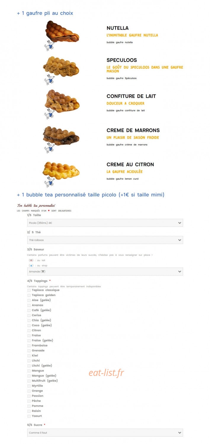 Bubble Boom Café — carte page 7
