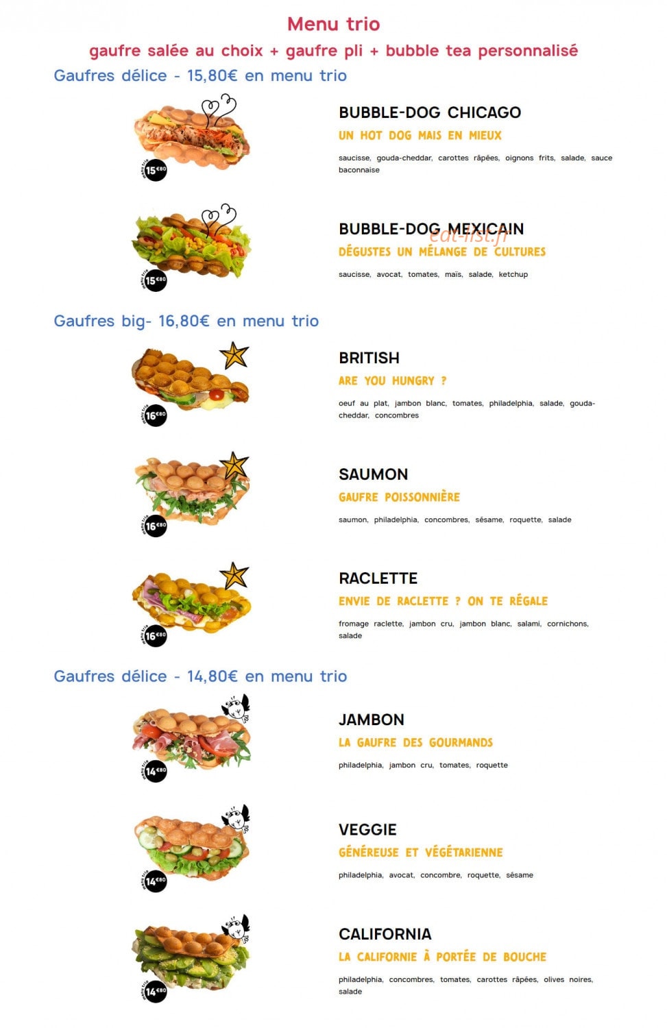 Bubble Boom Café — carte page 6