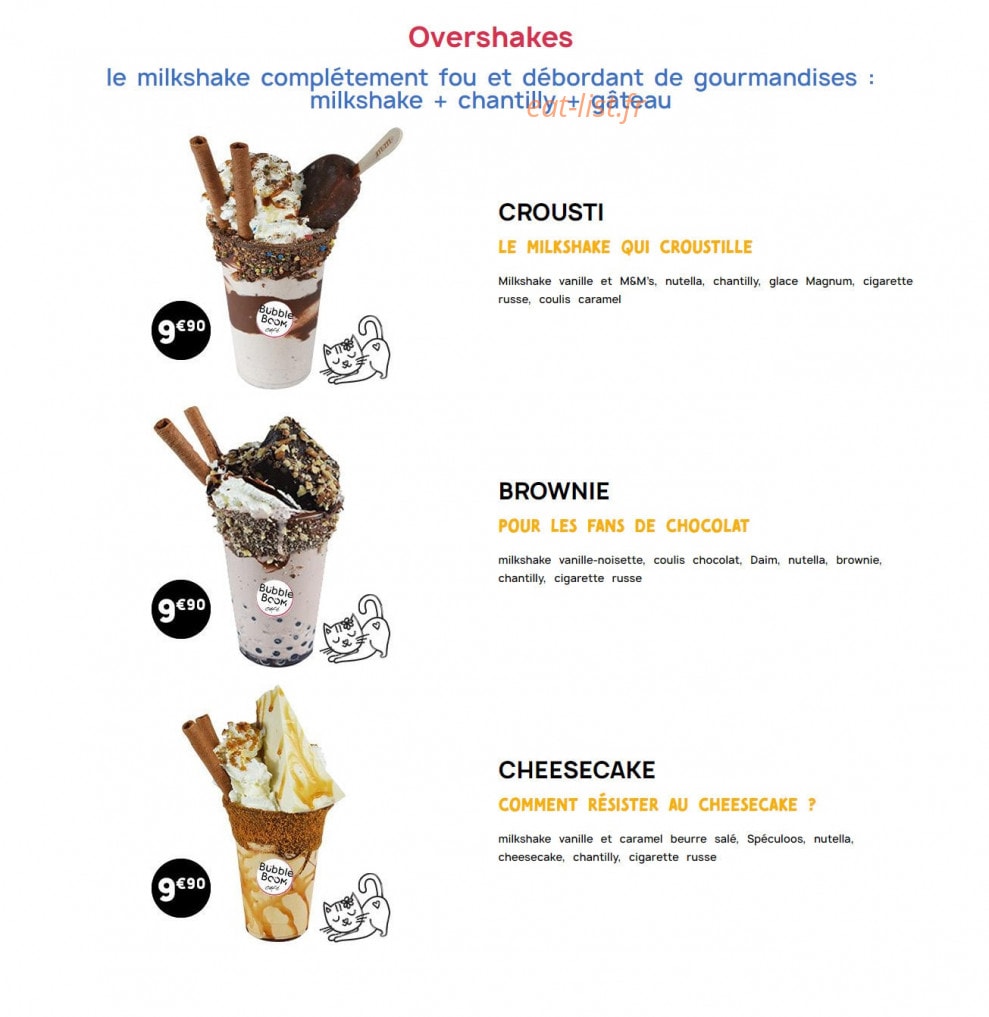 Bubble Boom Café — carte page 18