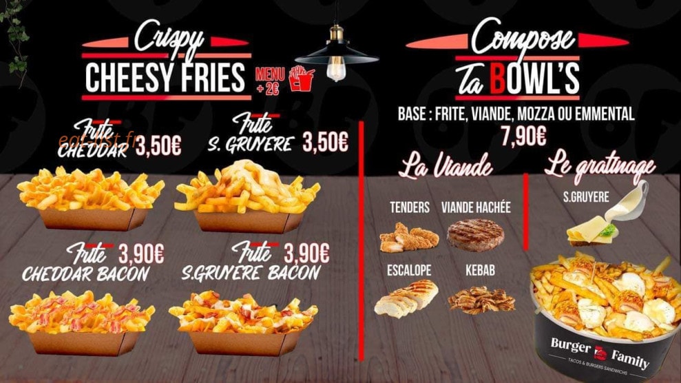 Burger Family — carte page 1