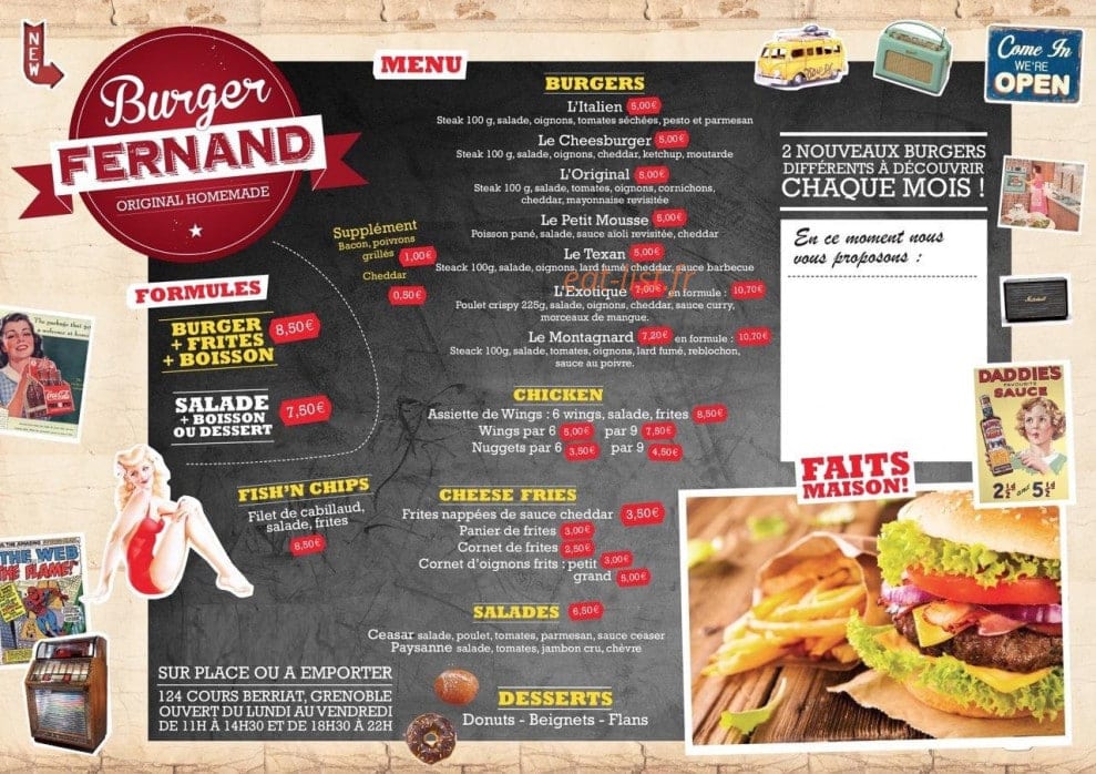Burger Fernand — carte page 2