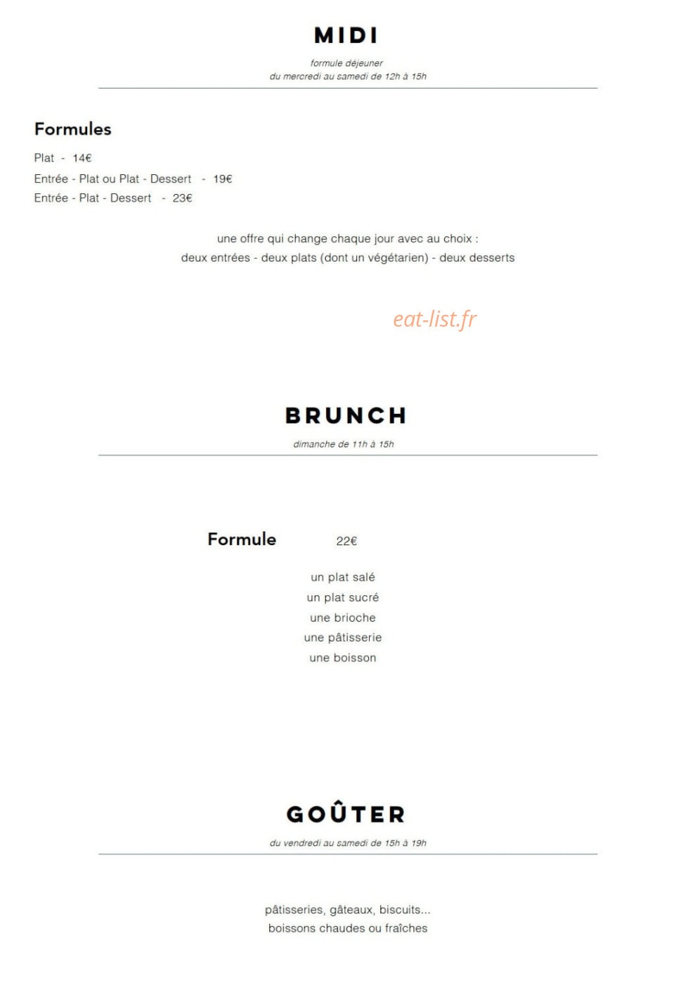 Café Suzon — carte page 1