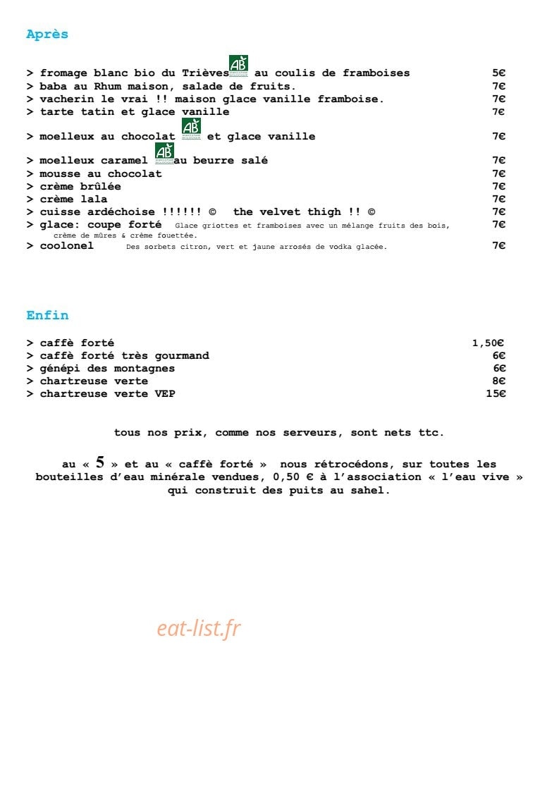 Caffé forte — carte page 2